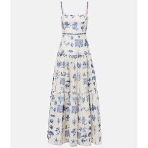 Agua by Agua Bendita Lima printed linen maxi dress
